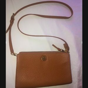 TORY BURCH BROWN TAN CROSSBODY HANDBAG